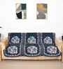 Blue 5 Seater Floral 10Pcs Sofa Covers