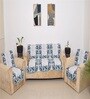 Blue 5 Seater Floral 10Pcs Sofa Covers