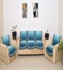 Blue 5 Seater Floral 10Pcs Sofa Covers