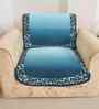 Blue 5 Seater Floral 10Pcs Sofa Covers