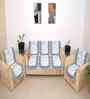Blue 5 Seater Floral 10Pcs Sofa Covers