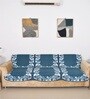 Blue 5 Seater Geometric 10Pcs Sofa Covers