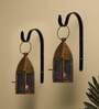 Marazzi Set Of 2 Blue Metal Wall Tea LightHolders