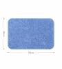 Blue Absorbent and Quick-Dry Polyester Bath Mats 38x58 cm