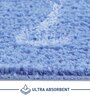 Blue Absorbent and Quick-Dry Polyester Bath Mats 38x58 cm