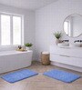 Blue Absorbent and Quick-Dry Polyester Bath Mats 38x58 cm