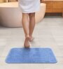 Blue Absorbent and Quick-Dry Polyester Bath Mats 38x58 cm