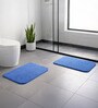 Blue Absorbent and Quick-Dry Polyester Bath Mats 40x60 cm