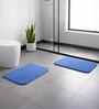 Blue Absorbent and Quick-Dry Polyester Bath Mats 50x70 cm