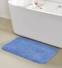 Blue Absorbent and Quick-Dry Polyester Bath Mats 50x70 cm