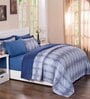 Blue Abstract 100% Cotton Double Bed Duvet Cover With 2 Pillow Covers