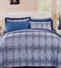 Blue Abstract 100% Cotton Double Bed Duvet Cover With 2 Pillow Covers