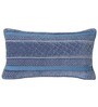 Blue Striped Cotton 14 x 24 Inches Cushion Cover