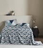 Blue Geometric 144 TC 100% Cotton Double Queen Size Bedsheet Gift Set