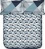 Blue Geometric 144 TC 100% Cotton Double Queen Size Bedsheet Gift Set
