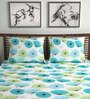 Blue Abstract 144 TC Cotton Double Bedsheet with 2 Pillow Covers