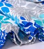 Blue Floral 144 TC Cotton Fitted Double Bedsheet with 2 Pillow Covers