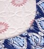 Blue Abstract 144 TC Cotton Fitted Double Bedsheet with 2 Pillow Covers
