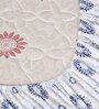 Blue Floral 144 TC Cotton Fitted Double Bedsheet with 2 Pillow Covers