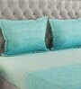 Blue Abstract 144 TC Cotton Queen Sized Bed Sheets with 2 Pillow Covers