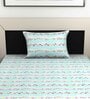 Blue Abstract 144 TC Cotton Single Bedsheet With 1 Pillow Cover