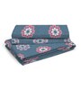 Blue Floral 144 TC Cotton Single Bed Sized Bed Sheets With 1 Pillow Cover