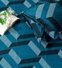 Blue Abstract 144 TC Microfiber Double King Sized Bedsheet With 2 Pillow Covers