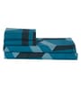 Blue Abstract 144 TC Microfiber Double King Sized Bedsheet With 2 Pillow Covers