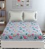 Blue Geometric 160TC Microfibre Double Bedsheet with 2 Pillow Covers