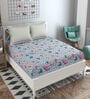 Blue Geometric 160TC Microfibre Double Bedsheet with 2 Pillow Covers