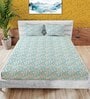 Blue Abstract 180 TC Cotton King Bedsheet with 2 Pillow Covers