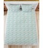 Blue Abstract 180 TC Cotton King Bedsheet with 2 Pillow Covers