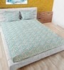 Blue Abstract 180 TC Cotton King Bedsheet with 2 Pillow Covers