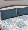 Blue Abstract 180 TC Cotton Queen Sized Bed Sheets with 2 Pillow Covers