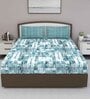 Blue Abstract 180 TC Cotton Queen Sized Bed Sheets with 2 Pillow Covers
