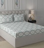 Blue Abstract 200 TC 100% Cotton Double Bed Sheet With 2 Pillow Covers Ardour Collection