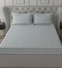 Blue Abstract 200 TC 100% Cotton Double Bed Sheet With 2 Pillow Covers Ardour Collection