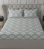 Blue Abstract 200 TC 100% Cotton Double Bed Sheet With 2 Pillow Covers Ardour Collection
