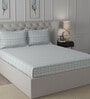 Blue Abstract 200 TC 100% Cotton Double Bed Sheet With 2 Pillow Covers Ardour Collection