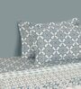 Blue Abstract 200 TC Cotton Double Bedsheet with 2 Pillow covers