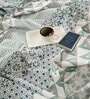 Blue Abstract 200 TC Cotton Double Bedsheet with 2 Pillow covers