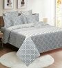 Blue Abstract 200 TC Cotton Double Bedsheet with 2 Pillow covers