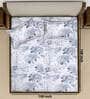 Blue Floral 200 TC Microfiber King Bedsheet with 2 Pillow Covers