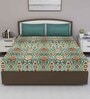 Blue Traditional 210 TC Cotton King Sized Bed Sheets with 2 Pillow Covers