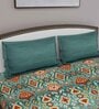 Blue Traditional 210 TC Cotton King Sized Bed Sheets with 2 Pillow Covers