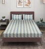 Blue Abstract 210 TC Cotton King Sized Double Bedsheet with 2 Pillow Covers