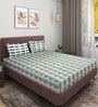 Blue Abstract 210 TC Cotton King Sized Double Bedsheet with 2 Pillow Covers