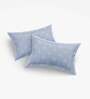 Blue Abstract 210 TC Cotton Satin King Size Bedsheet With 2 Pillow Covers