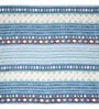 Blue Abstract 210 TC Microfiber King Sized Fitted Bedsheet With 2 Pillow Covers