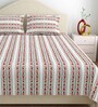 Maroon Abstract 220 Tc Cotton Super King Bedsheet With 2 Pillow Covers